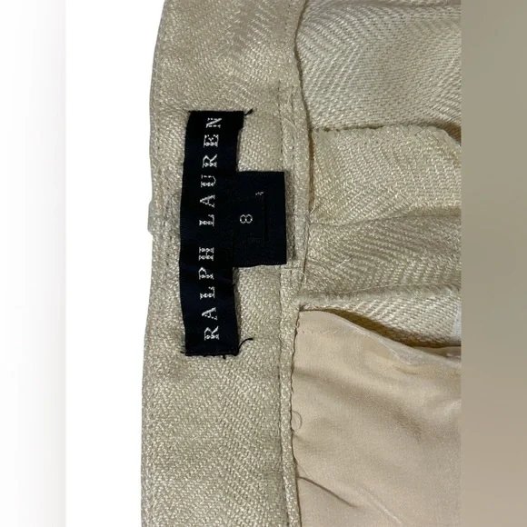 RALPH LAUREN BLACK LABEL 100% Linen Herringbone Trousers - Made in USA - Sz 8 - Picture 2 of 16